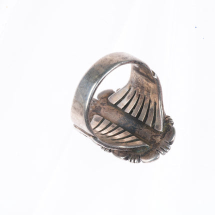 sz8.5 Vee Kee Navajo sterling silver multi-color blue/green turquoise ring