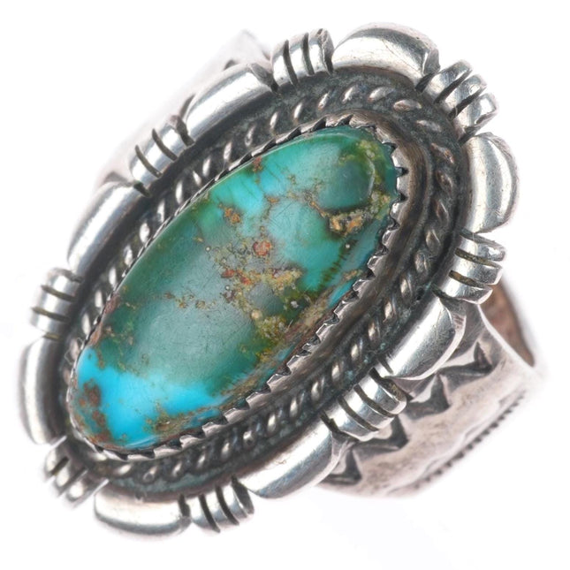 sz8.5 Vee Kee Navajo sterling silver multi-color blue/green turquoise ring