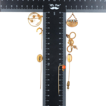 Estate Collection Antique Gold filled lockets, pendants, brooches, stickpins/etc