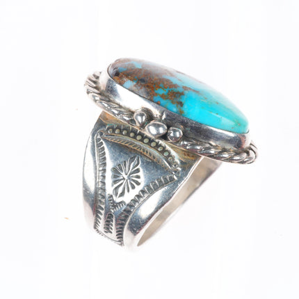sz11 Jim Williams/Tony Garcia Navajo sterling silver Royston turquoise ring