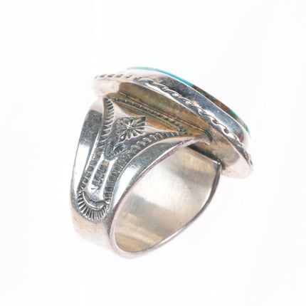 sz11 Jim Williams/Tony Garcia Navajo sterling silver Royston turquoise ring