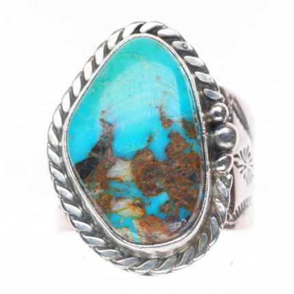 sz11 Jim Williams/Tony Garcia Navajo sterling silver Royston turquoise ring