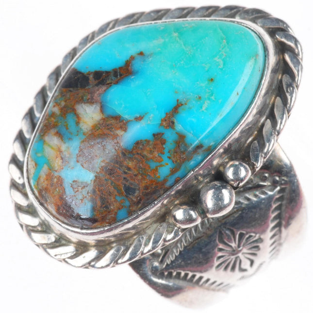 sz11 Jim Williams/Tony Garcia Navajo sterling silver Royston turquoise ring