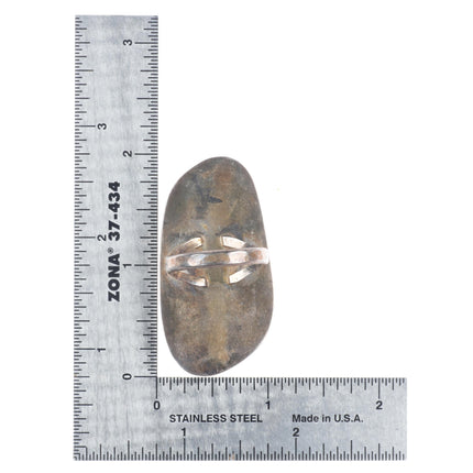 sz11 Big vintage Navajo sterling silver large ring with nice webbed turquoise