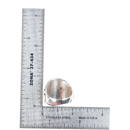 sz10.5 Kevin Yazzie Navajo Royston turquoise sterling silver men's ring