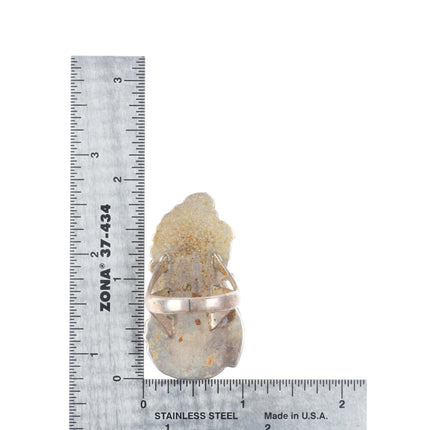 sz11 Big vintage Navajo sterling silver pear shaped turquoise men's ring