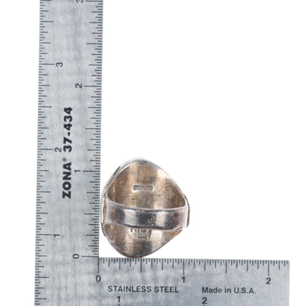 sz12 Heavy vintage Robert and Bernice Leekya Zuni sterling silver turquoise ring