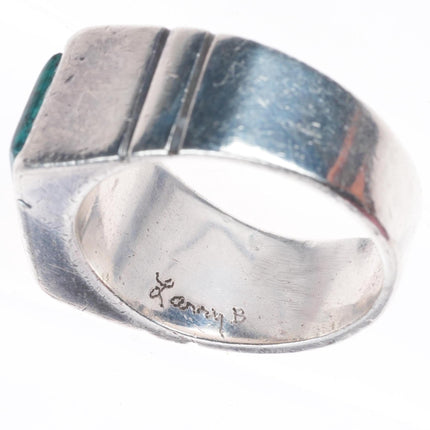 sz10 vintage Larry Begay Navajo sterling silver spiderweb turquoise men's ring