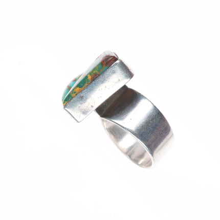 sz7 Vintage southwestern modernist Royston turquoise sterling silver ring