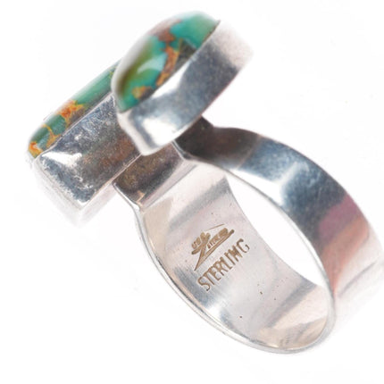 sz7 Vintage southwestern modernist Royston turquoise sterling silver ring