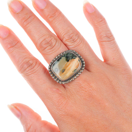 sz7.5 vintage southwestern/Native American sterling silver agate ring