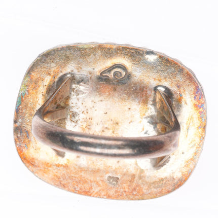 sz7.5 vintage southwestern/Native American sterling silver agate ring