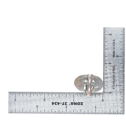 sz7 vintage Navajo sterling silver ring with nice gem turquoise