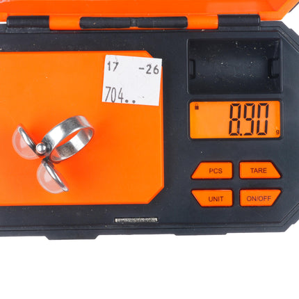 sz6 Vintage modernist sterling silver peach moonstone art deco ring