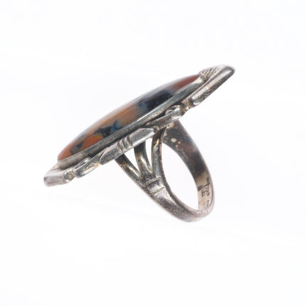 sz5.5 Vintage Bell trading post southwestern sterling silver petrified wood ring