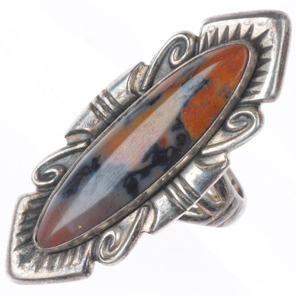sz5.5 Vintage Bell trading post southwestern sterling silver petrified wood ring