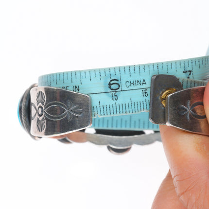 6.3" Jacob Morgan Navajo sterling silver high grade turquoise cuff bracelet