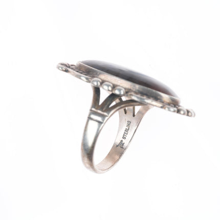 sz7.5 Vintage Bell Trading Post southwestern sterling silver petrified wood ring