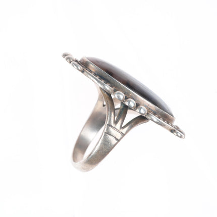 sz7.5 Vintage Bell Trading Post southwestern sterling silver petrified wood ring
