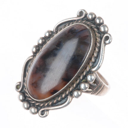sz7.5 Vintage Bell Trading Post southwestern sterling silver petrified wood ring