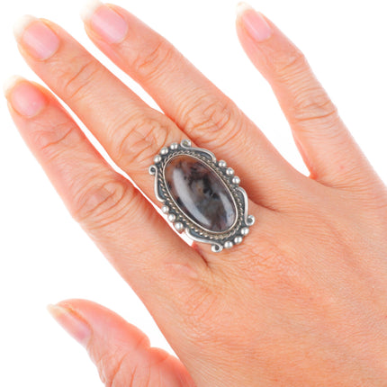 sz7.5 Vintage Bell Trading Post southwestern sterling silver petrified wood ring