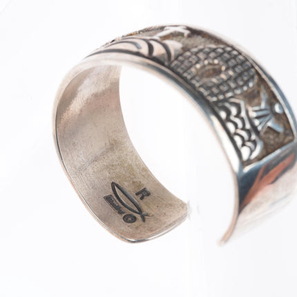 6.2" Roger John Navajo sterling silver resurrection cross cuff bracelet