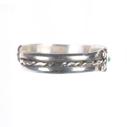 6.2" Mel Chapito Zuni sterling silver twisted wire channel inlay cuff bracelet