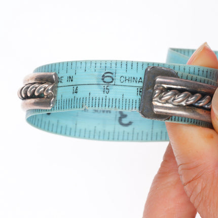 6.25" Vintage Navajo sterling silver carinated/twisted stacker cuff bracelet lot