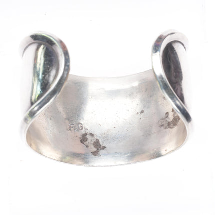 6.35" Fred Guerro Navajo sterling silver Royston Turquoise cluster cuff bracelet