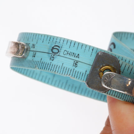 6.5" Vintage Navajo sterling silver, turquoise, spiny oyster, onyx cuff bracelet