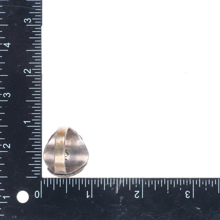 sz10.5 vintage WCV Navajo sterling silver turquoise ring w/ feather sides