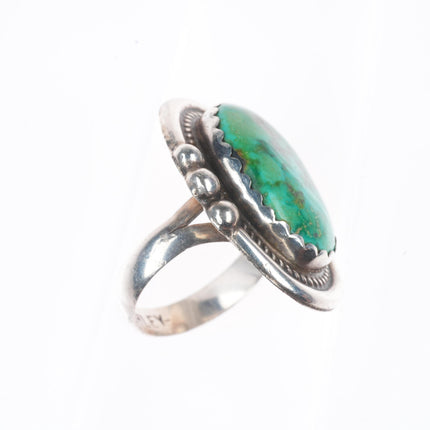 sz8 Monroe Ashley Navajo vintage sterling silver green turquoise size 8 ring