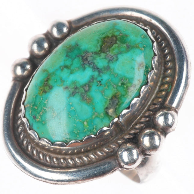 sz8 Monroe Ashley Navajo vintage sterling silver green turquoise size 8 ring