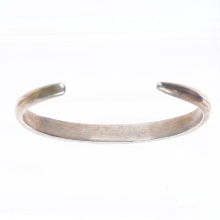 6.1" c1950's Bisbee Turquoise Zuni sterling silver inlay stacker cuff bracelet