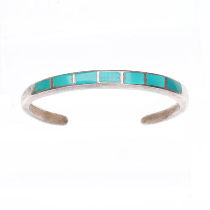6.25" c1950 Vintage Zuni sterling silver Sleeping Beauty turquoise cuff bracelet