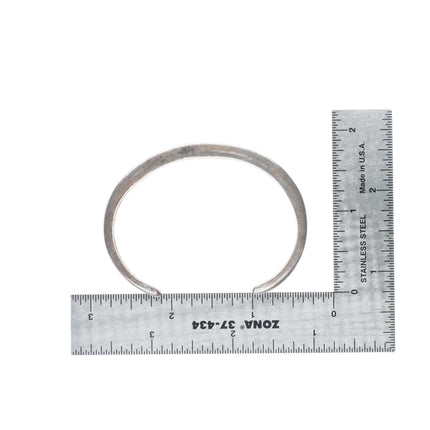 6.25" c1950 Vintage Zuni sterling silver Sleeping Beauty turquoise cuff bracelet