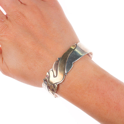 6.25" Kyle Leister modernist 14k gold/Sterling silver cuff bracelet