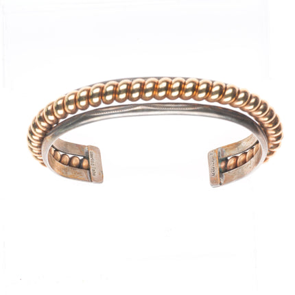 Shirley Tahe Navajo Sterling silver gold filled twisted wire cuff bracelet
