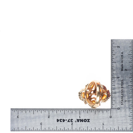 sz8 retro 14k yellow gold gold natural opal cluster women's ring