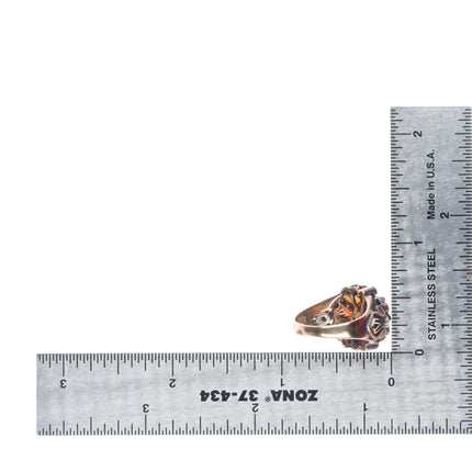sz5.5 14k yellow gold diamond, emerald ruby, jade, garnet Thai princess ring