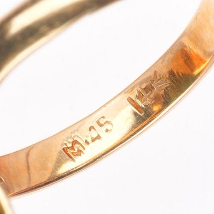 sz6.5 antique 14k yellow gold turquoise art nouveau women's size 6.5 ring