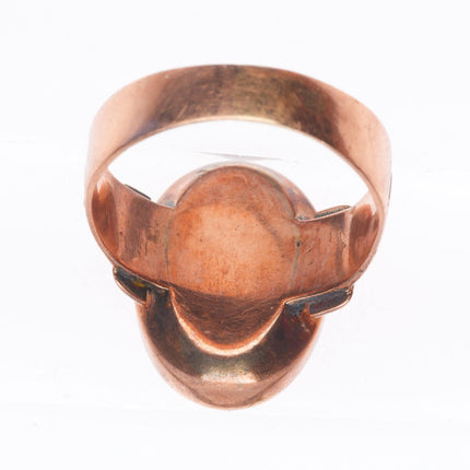 sz5 Antique 10k rose gold druzy pyrite victorian size 5 women's ring