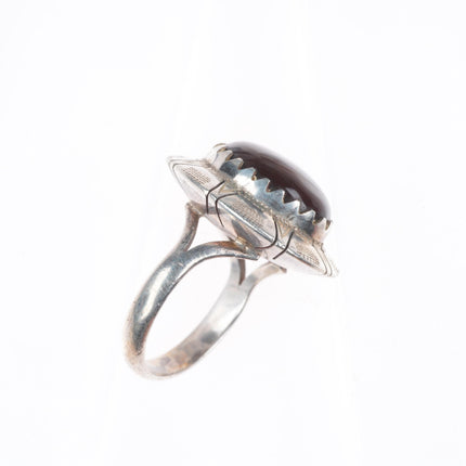 sz6.5 vintage southwestern sterling silver fire agate size 6.5 ring