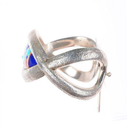 6" Philander Begay Navajo Tufa Cast sterling silver cobblestone cuff bracelet