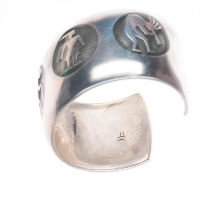 6.25" Vintage Hopi Overlay Hopicrafts sterling silver cuff bracelet kokopelli's
