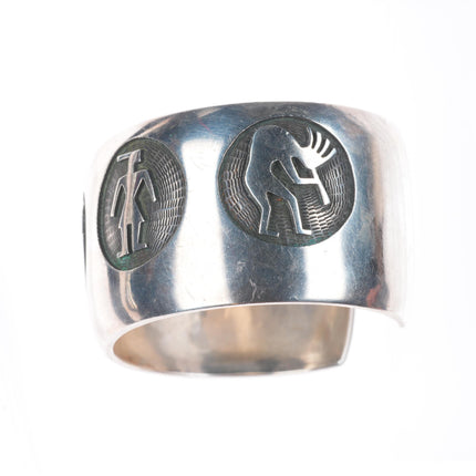 6.25" Vintage Hopi Overlay Hopicrafts sterling silver cuff bracelet kokopelli's