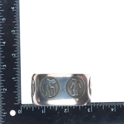 6.25" Vintage Hopi Overlay Hopicrafts sterling silver cuff bracelet kokopelli's