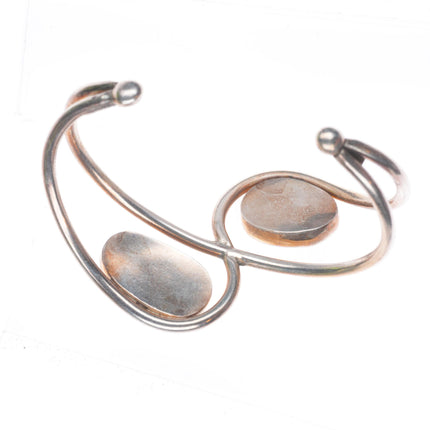 6" Vintage Navajo sterling silver Royston turquoise abstract cuff bracelet