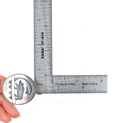 Vintage Hopi overlay bear pendant/pin-brooch sterling silver