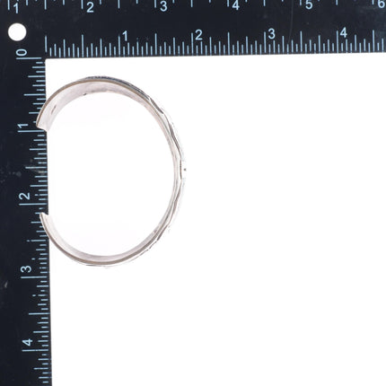 6.25" Gibson Gene Navajo sterling silver chip inlay maiden cuff bracelet